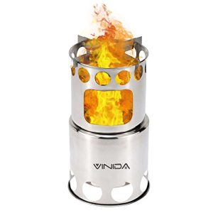 VINIDA Wood Burning Camping Stove - Updated Collapsible Lightweight Survival Backpacking Stove for Camping Hiking Climbing and Fishing