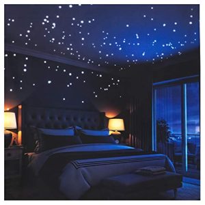 Glow in The Dark Stars Wall Stickers, Adhesive Dots and Moon for Starry Sky, Galaxy Decor Bright and Realistic for Any Room (Green)